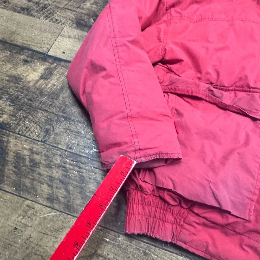 Vintage Woolrich Mens Red Plaid Lined Down‎ Puffer Jacket Size Large